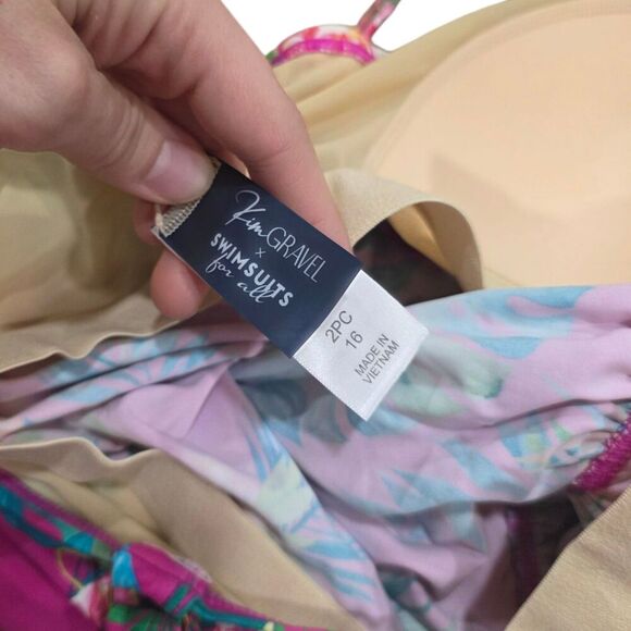 Kim Gravel x Swimsuit For All Pink Lightly Padded Scoop Neck Tankini & Shorts 16 - Picture 4 of 4